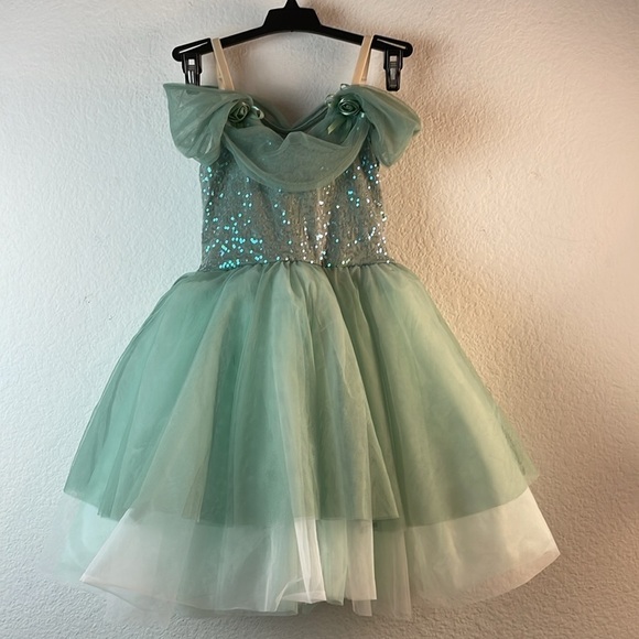 Girls Weissman Green Ballerina Princess Dance sequin tulle 14406 1C IC Halloween - Picture 2 of 14